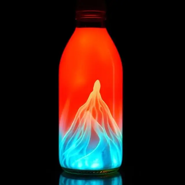 A bottle of Volcano Glow juice