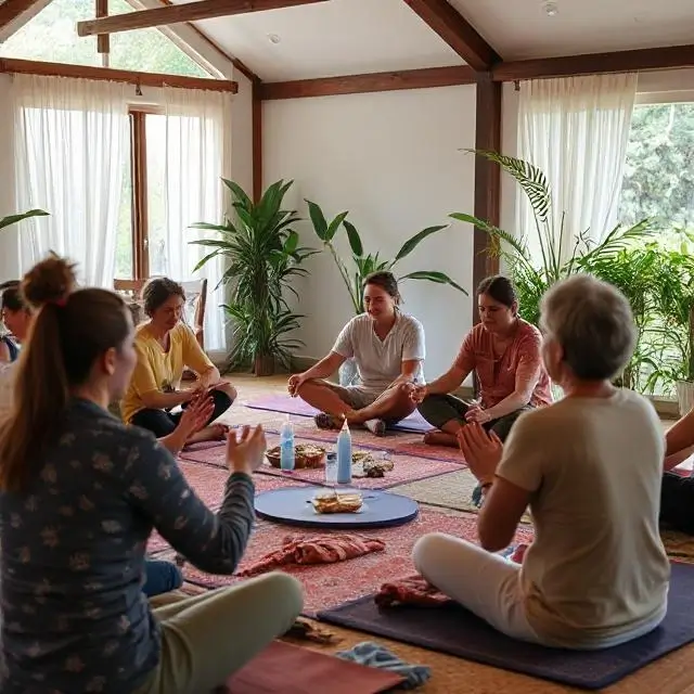 People enjoying a wellness workshop