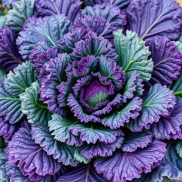 A vibrant bunch of freshly harvested kale