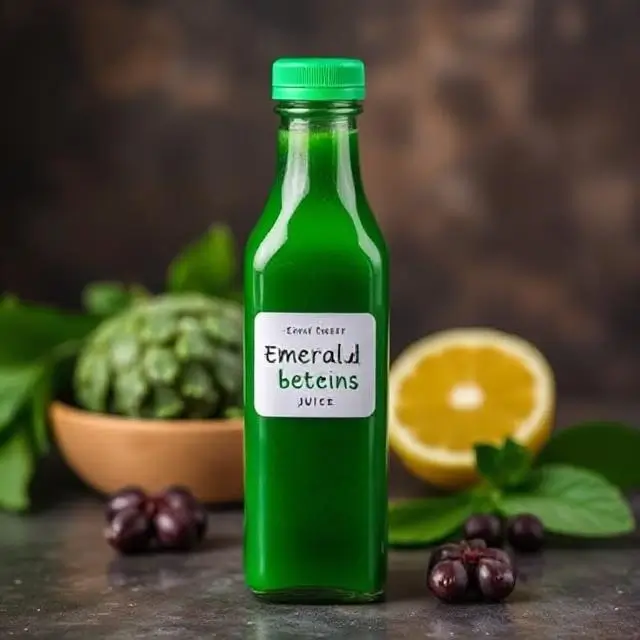 Emerald Greens Detox juice bottle
